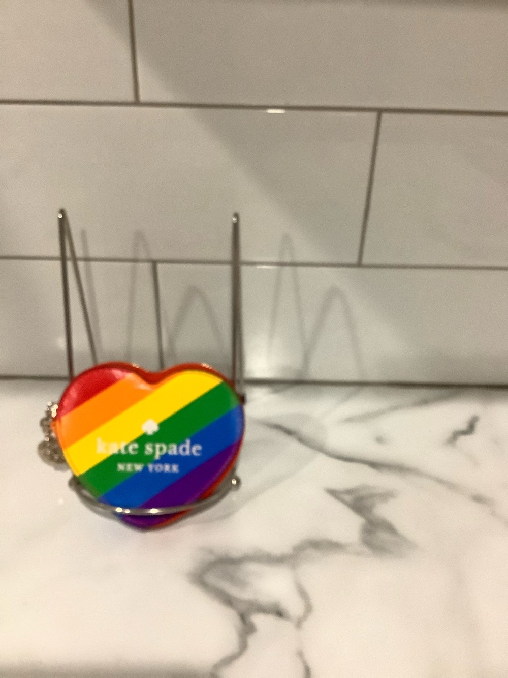 kate spade Rainbow Heart Coin Pouch - Red, Orange, Yellow, Green, Blue, Purple